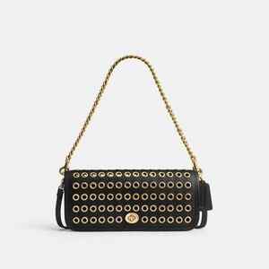 NWT Coach Dinky Shoulder Bag With Grommets Gold/Black CY927